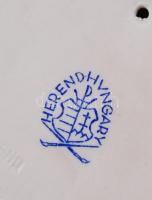 Herendi lányka a kis malaccal, kézzel festett, jelzett, hibátlan, h:13 cm, m:8 cm