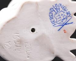 Herendi porcelán madár, apró lepattanással a talpán, jelzett, m: 14 cm