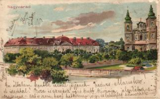 Nagyvárad, Püspöki palota / Episcopal palace, Kunstanstalt Kosmos litho s: Geiger R.