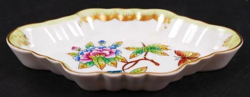 Herendi Viktória mintás kis tálka, kézzel festett, jelzett, hibátlan, 12×8 cm