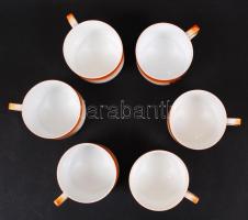 Zsolnay porcelán csészék, 6 db, hibátlan, jelzett