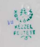 Hollóházi palack, kézzel festett, jelzett, hibátlan, m:21 cm