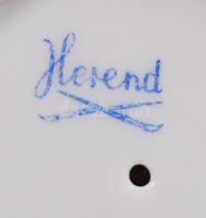 Herendi cukros doboz, rózsán apró lepattanás, kézzel festett, hibátlan, m:10 cm