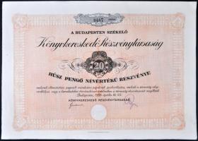 Budapest 1926. "Könyvkereskedő Részvénytársaság" részvénye 20P-ről T:I-