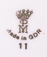 Herendi Viktória mintás kártyadoboz, kézzel festett, jelzett, hibátlan, 16×12 cm, m:5 cm