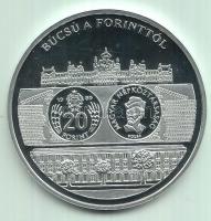 "A magyar pénz krónikája - Búcsú a forinttól" Ag(999) emlékérem, (20g/38,61mm) T:PP Tanúsítvánnyal.2004db!