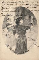 10 db háború előtti, jó minőségű művészlap / 10 pre-1945 art postcards, very good condition