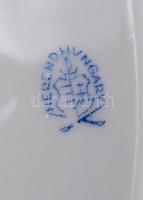 Herendi Viktória mintás áttört kosár, kézzel festett, jelzett, hibátlan, 34×22 cm