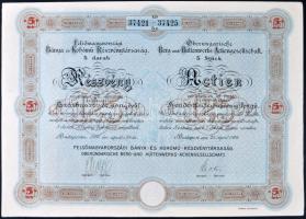 Budapest 1926. "Felsőmagyarországi Bánya- és Kohómű Részvénytársaság" 5 db részvénye egyenként 25P-ről pecsétekkel T:I-