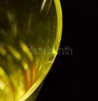 Ezüst talpú likőrös poharak, jelzett, 6 db, az üvegkelyhek között kis lepattanásokkal