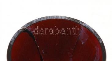 Ezüst talpú likőrös poharak, jelzett, 6 db, az üvegkelyhek között kis lepattanásokkal