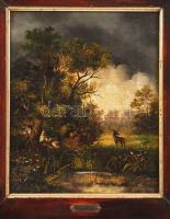 Vecsey Tivadar (1885-?): Tisztás. Olaj, vászon, jelzett, apró hibákkal, keretben, 27×23 cm