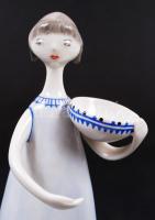 Hollóházi figura, kézzel festett, jelzett, hibátlan, m:18 cm