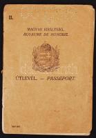 1929 A Magyar Királyság által kiállított fényképes útlevél / passport