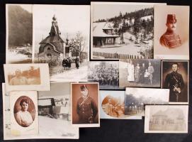 1912-1934 Vegyes, elsősorban katonákat ábrázoló fotók, 19 db