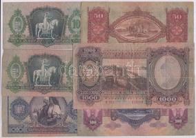 1936. 10P (2x) + 1941. 20P + 1932. 50P + 1930. 100P + 1943. 1000P (6x) mindegyik hamis nyilaskereszt...