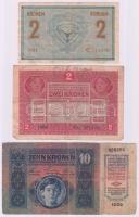 1914. 2K fiumei felülbélyegzéssel + 1915. 10K román felülbélyegzéssel + 1917. 2K román felülbélyegzé...