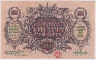 Ukrajna/Autonóm Köztársaság/Államkincstári kiadás 1918. 1000K T:II (hajtatlan)
Ukraine/Autonomous Re...