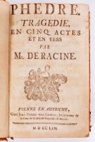 Phedre (Phaedra). Tragedie, en cinq actes et en vers par Mr. de Racine. Vienne en autriche, 1753, Ch...