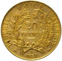 Franciaország / Második Köztársaság 1851A 20Fr Au (6.45g/0.900) T:2
France / Second Republic 1851A 2...