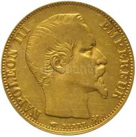 Franciaország/Második Császárság 1858A 20Fr Au "III. Napóleon" Párizs (6.46g/0.900) T:2-,3 France/Second Empire 1858A 20 Francs Au "Napoleon III" Paris (6.46g/0.900) C:VF,F