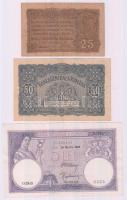 Románia / Német megszállás 1917. 25B + 50B + 1920. 5L T:II-,III Romania / German occupation 1917. 25 Bani + 50 Bani + 1920. 5 Lei C:VF,F