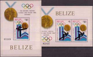 1980 Téli olimpia érmesei 2 sor Mi 501-508 szelvényes hármascsíkokban + blokksor 20-21