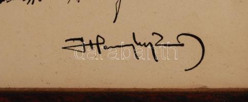 Haranghy Jenő (1894-1951): Akt. Nyomat, papír, jelzett, üvegezett keretben, 20x30 cm