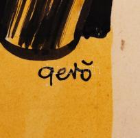 Gerő Sándor (1904-1977): Megy a munka, ha elő van készítve. Vegyes technika, papír, jelzett, 28×40 c...