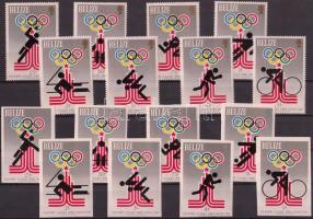 Nyári olimpia fogazott és vágott sor + blokksor, Summer Olympics imperforated and perforated set + block set