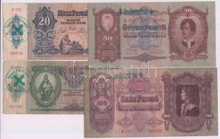 1936. 10P + 1941. 20P hamis "Városi Pártvezető Sopron" + 1932. 50P + 1930. 100P hamis &quo...