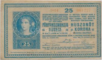 1918. 25K "3024" sima hátlappal "Pest-Pilis-Solt-Kiskun Vármegye" T:III