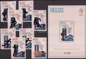 1979 Téli olimpia vágott sor Mi 443-450 B + blokk 13