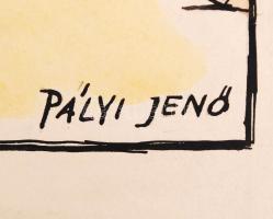 Pályi Jenő (1903-1953): Kapor a logós. Vegyes technika, papír, jelzett, 21×35 cm