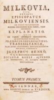 Benkő József: Milkovia. Bécs, 1781, Kurzböck József. Kiadói bordázott gerincű egészbőr kötés, színez...