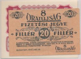 1919. "8 Órai Újság" 20f + Osztrák-Magyar Bank 1922. 1K "Olla" reklám pecséttel a hátoldalon T:I-