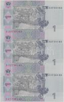 Ukrajna 2004. 1H 3-as ívben T:I
Ukraine 2004. 1 Hryvnia in sheet of three C:Unc
