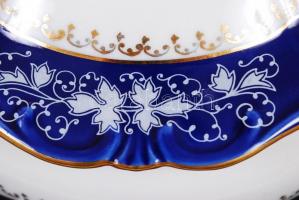 Zsolnay Pompadour leveses tál, jelzett, kézzel festett, hibátlan, 31.5×20 cm, m:20 cm