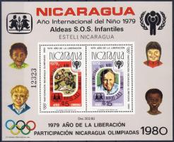 1980 Nicaragua részt vesz az olimpián; Nemzetközi Gyermek év blokk Mi 110 A