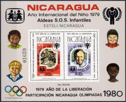 1980 Nicaragua részt vesz az olimpián; Nemzetközi Gyermek év blokk Mi 110 A