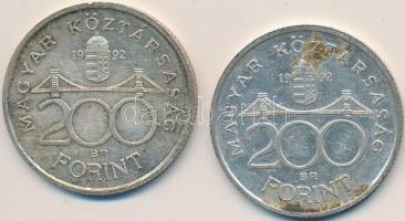 1992. 200Ft Ag "MNB" (2x) T:2