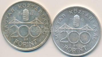 1992. 200Ft Ag "MNB" (2x) T:2