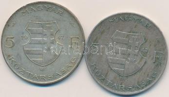 1947. 5Ft Ag "Kossuth" (2x) T:3