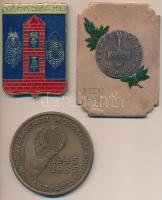 1981. "Erkel Diákünnep" emlékérem (40mm) plaketten (95x70mm) + DN "Szekszárd" plakett (80x54mm) + 1985. "A Szövetkezeti Mozgalom Szolgálatában / Felszabadulásunk 40. évfordulójára" Br emlékérem (70mm) T:2