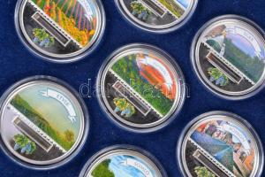 DN. "Magyarország Borvidékei" multicolor mini üvegcsés ezüstözött emlékérem sorozat komple...