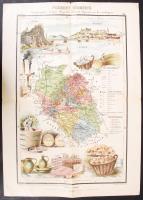 cca 1880 Pozsony vármegye közigazgatási térképe, rajzolta Hátsek Ignácz m.kir.térképész, 38x54 cm