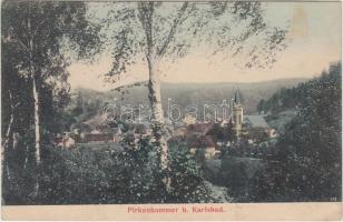 Brezová (Pirkenhammer) advertisement of Theater Hotel Weber on the back side (wet damage)