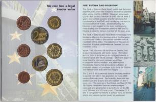 Észtország 2004. 1c,2c,5c,10c,20c,50c,1€,2€ próbaveretek, szettben, díszkiadásba...