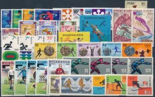 Olimpia motívum tétel 39 db bélyeg, közte teljes sorok, Olympics theme items 39 stamps, complete sets
