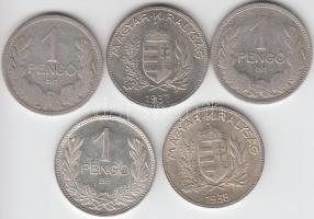 1926-1939. 1P Ag (5xklf) teljes sorozat T:vegyes